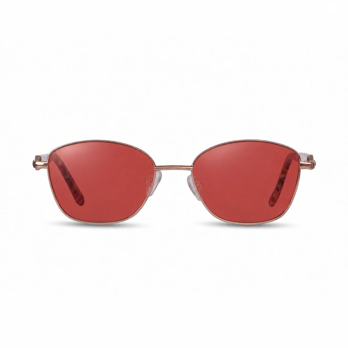 Lentes de sol Fiore 2208 Carey con cristal rojo polarizado UV400, vista frontal para mujer #color_rojo #foto_frontal