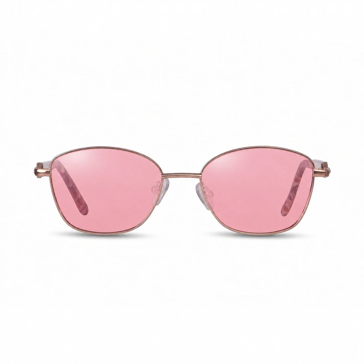Lentes de sol Fiore 2208 Carey con cristal rosado polarizado UV400, vista frontal para mujer #color_rosado #foto_frontal