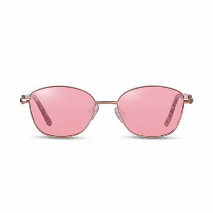 Lentes de sol Fiore 2208 Carey con cristal rosado polarizado UV400, vista frontal para mujer #color_rosado #foto_frontal