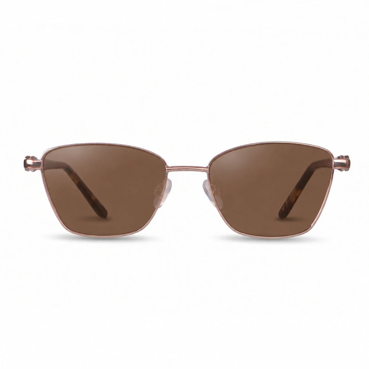 Lentes de sol Fiore 22115 Brown con cristal café polarizado UV400, vista frontal para mujer #color_cafe #foto_frontal