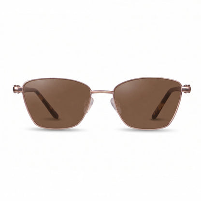 Lentes de sol Fiore 22115 Brown con cristal café polarizado UV400, vista frontal para mujer #color_cafe #foto_frontal
