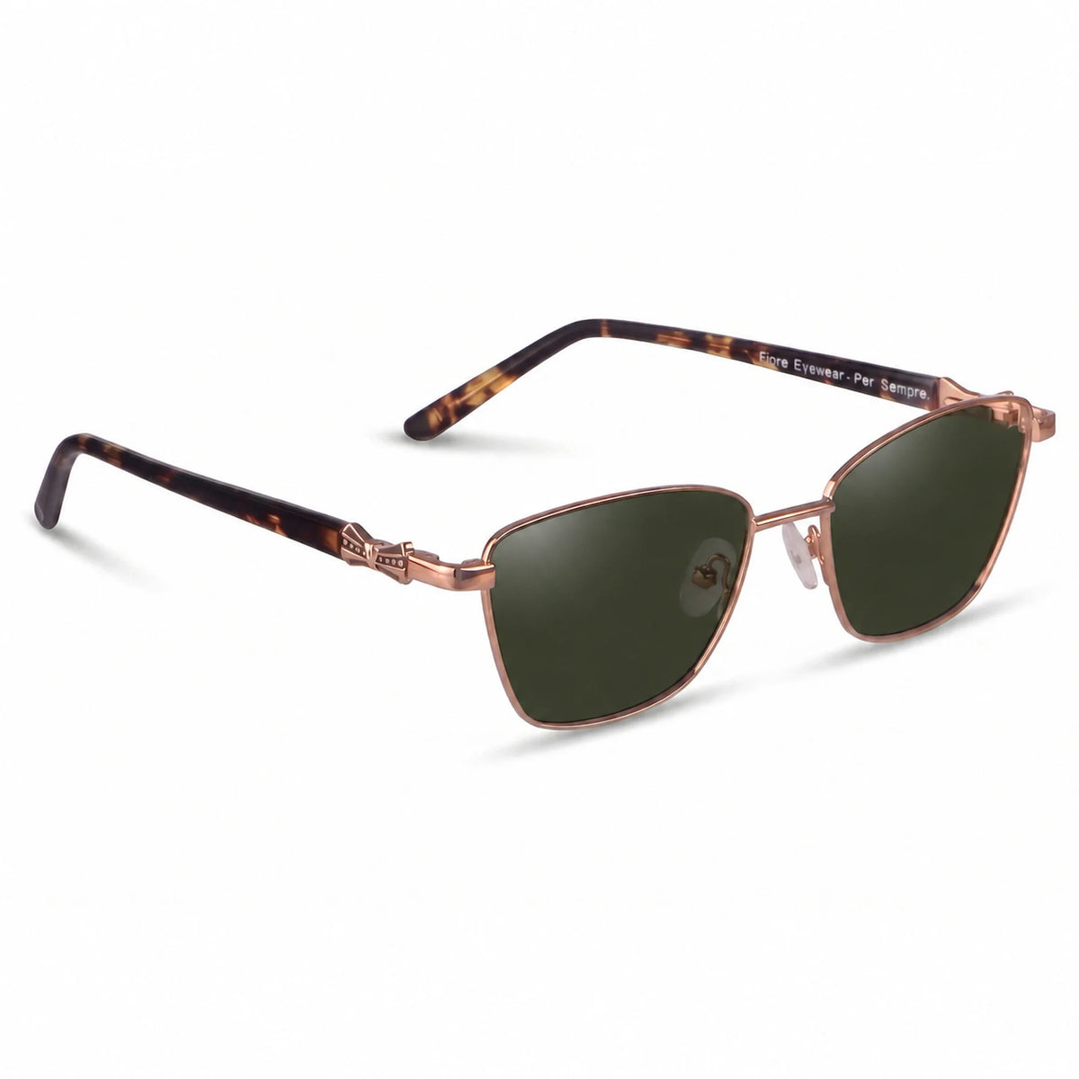 Lentes de sol Fiore 22115 Brown con cristal G15 polarizado UV400, vista en tres cuartos para mujer #color_g15