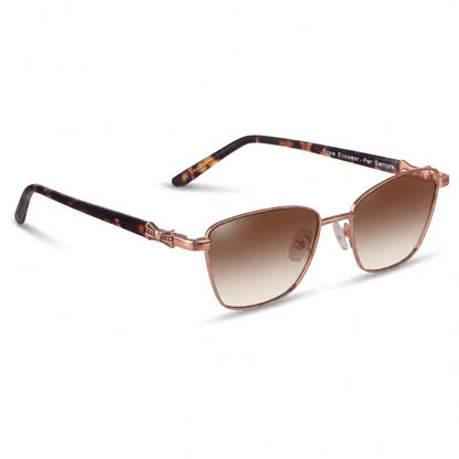 Lentes de sol Fiore 22115 Brown con cristal gradiente café polarizado UV400, vista en tres cuartos para mujer #color_gradiente-cafe