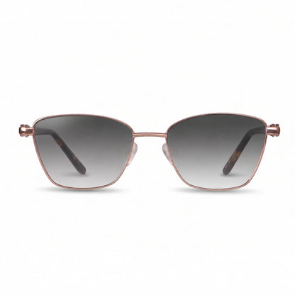 Lentes de sol Fiore 22115 Brown con cristal gradiente gris polarizado UV400, vista frontal para mujer #color_gradiente-gris #foto_frontal