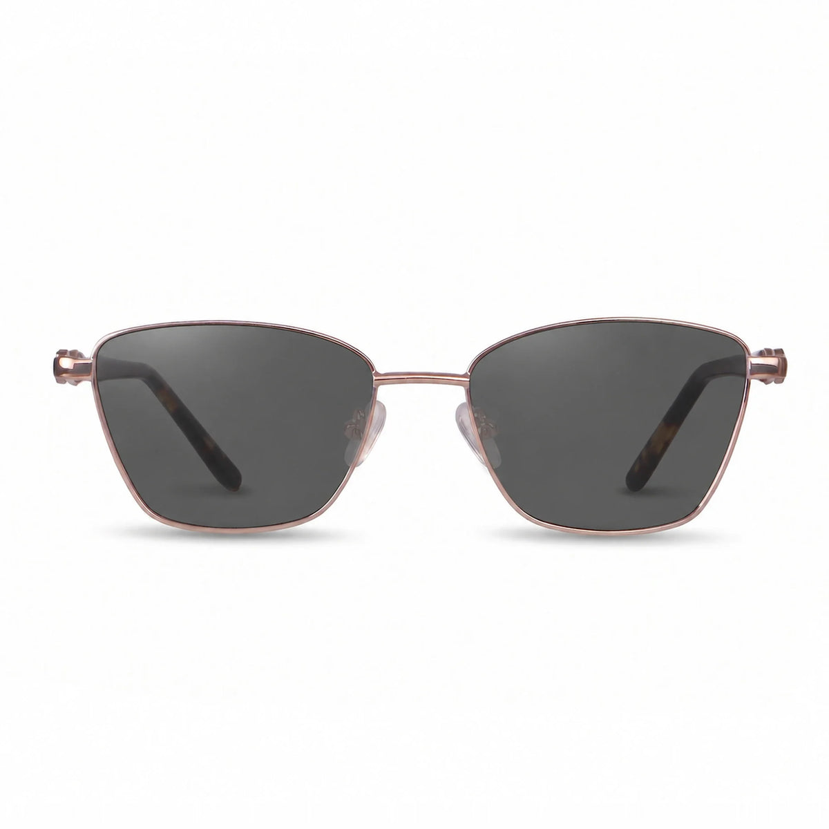 Lentes de sol Fiore 22115 Brown con cristal negro polarizado UV400, vista frontal para mujer #color_negro #foto_frontal