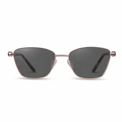 Lentes de sol Fiore 22115 Brown con cristal negro polarizado UV400, vista frontal para mujer #color_negro #foto_frontal