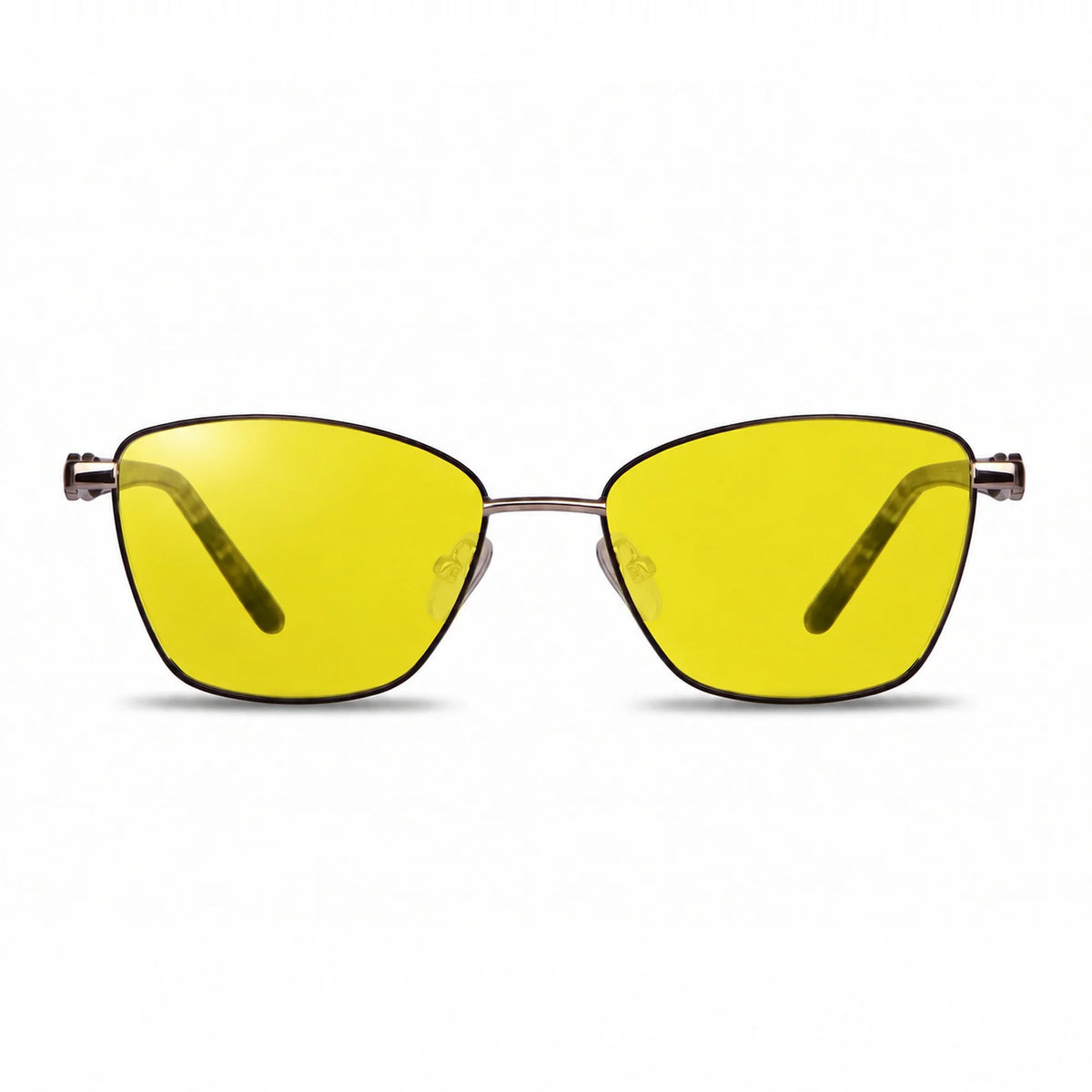 Lentes de sol Fiore 22115 Gris con cristal amarillo polarizado UV400, vista frontal para mujer #color_amarillo #foto_frontal