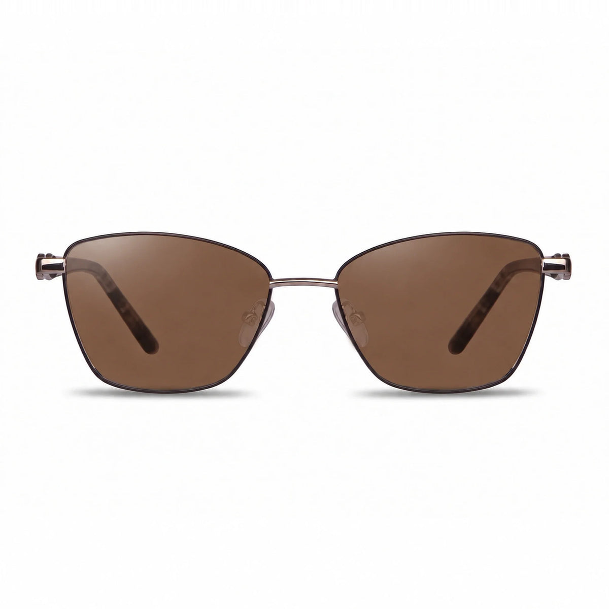 Lentes de sol Fiore 22115 Gris con cristal café polarizado UV400, vista frontal para mujer #color_cafe #foto_frontal