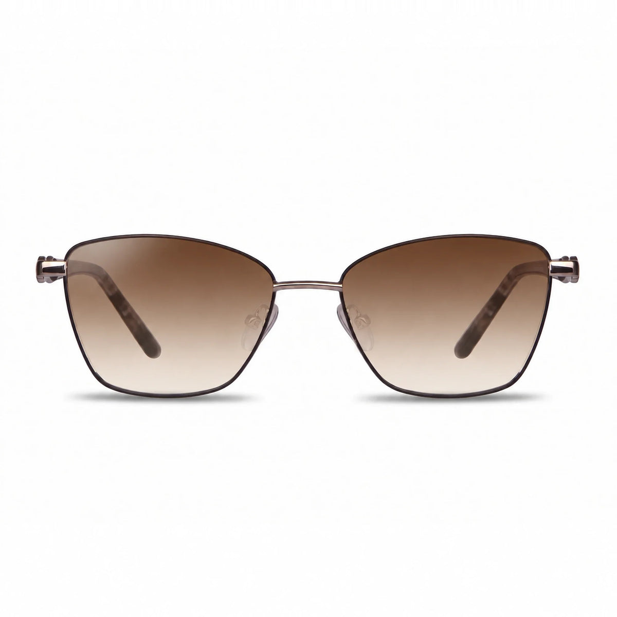Lentes de sol Fiore 22115 Gris con cristal gradiente café polarizado UV400, vista frontal para mujer #color_gradiente-cafe #foto_frontal