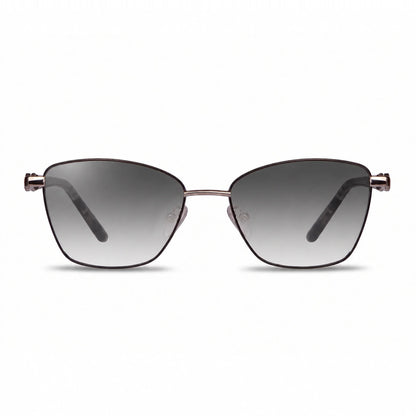 Lentes de sol Fiore 22115 Gris con cristal gradiente gris polarizado UV400, vista frontal para mujer #color_gradiente-gris #foto_frontal