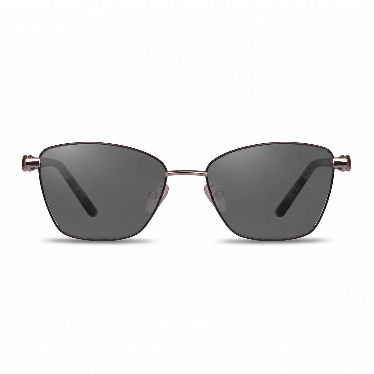 Lentes de sol Fiore 22115 Gris con cristal negro polarizado UV400, vista frontal para mujer #color_negro #foto_frontal