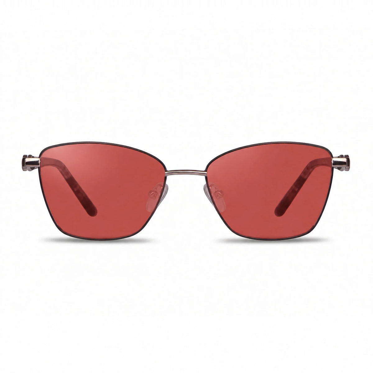 Lentes de sol Fiore 22115 Gris con cristal rojo polarizado UV400, vista frontal para mujer #color_rojo #foto_frontal