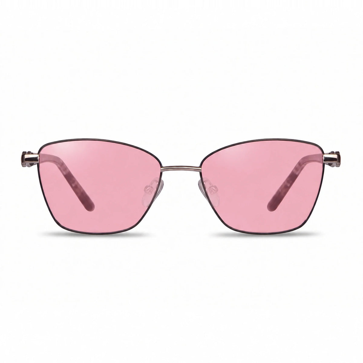 Lentes de sol Fiore 22115 Gris con cristal rosado polarizado UV400, vista frontal para mujer #color_rosado #foto_frontal
