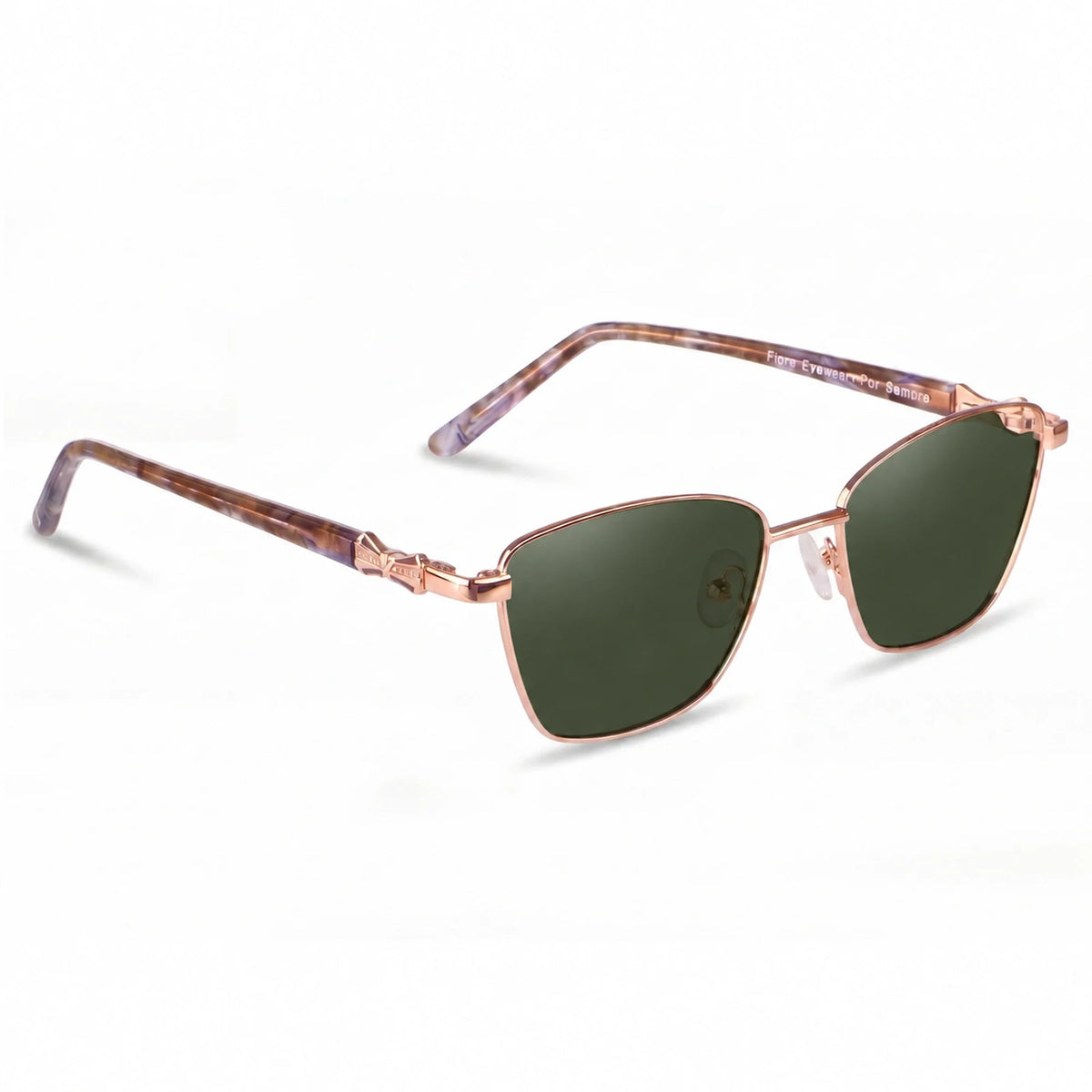 Lentes de sol Fiore 22115 Dorado con cristal G15 polarizado UV400, vista en tres cuartos para mujer #color_g15