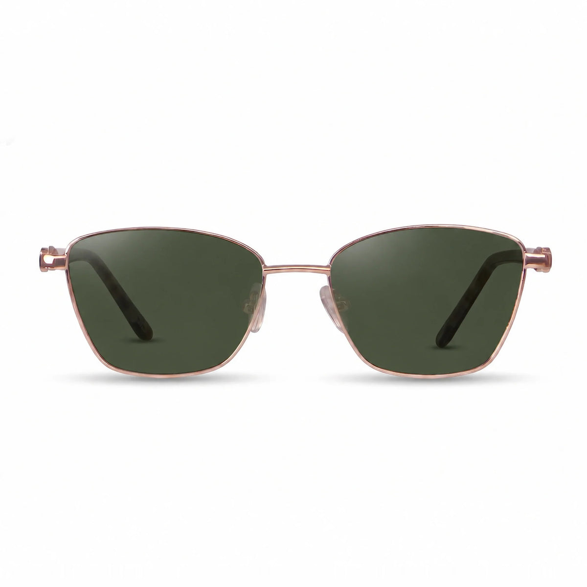 Lentes de sol Fiore 22115 Dorado con cristal G15 polarizado UV400, vista frontal para mujer #color_g15 #foto_frontal