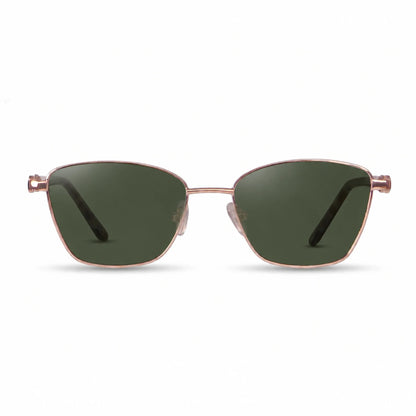 Lentes de sol Fiore 22115 Dorado con cristal G15 polarizado UV400, vista frontal para mujer #color_g15 #foto_frontal