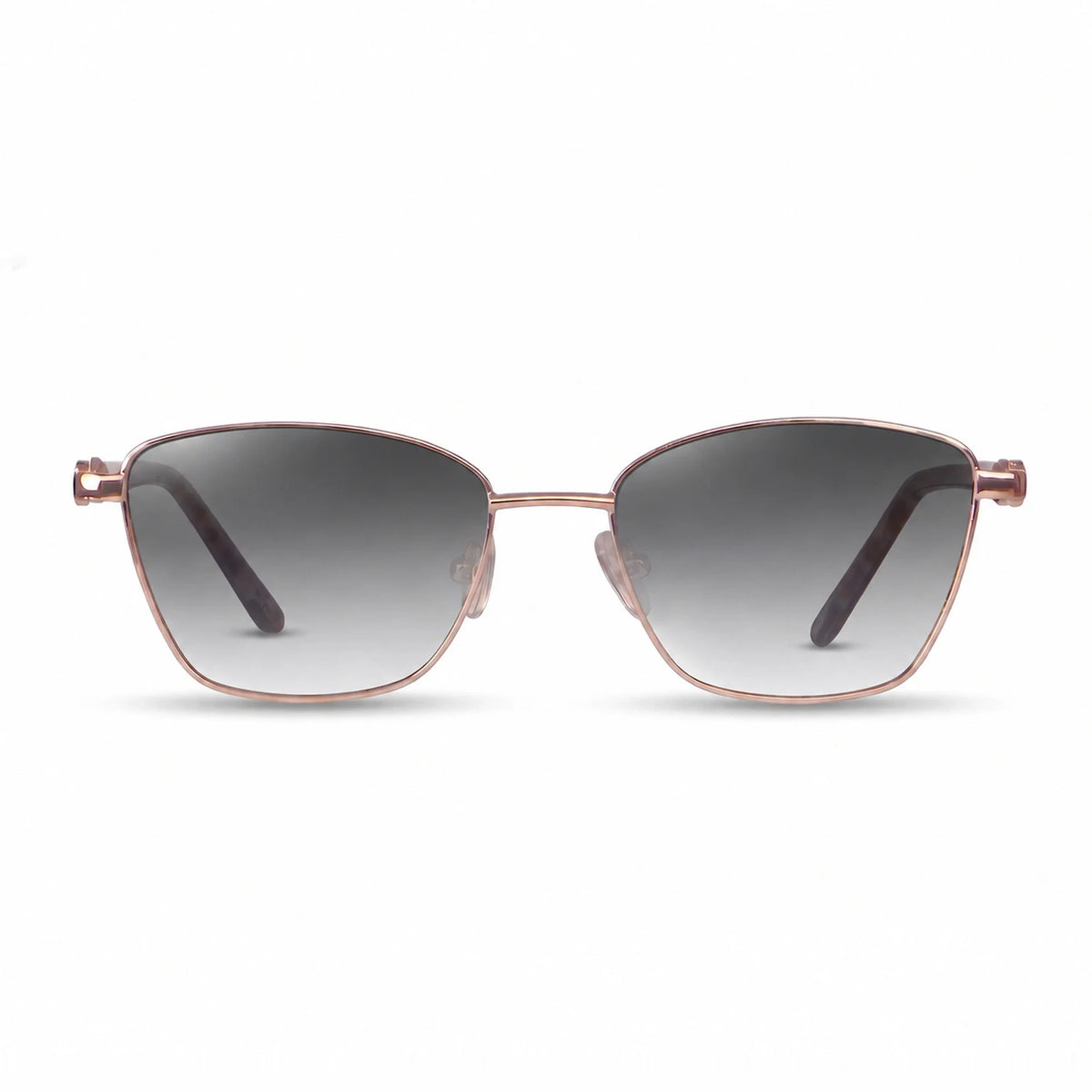 Lentes de sol Fiore 22115 Dorado con cristal gradiente gris polarizado UV400, vista frontal para mujer #color_gradiente-gris #foto_frontal