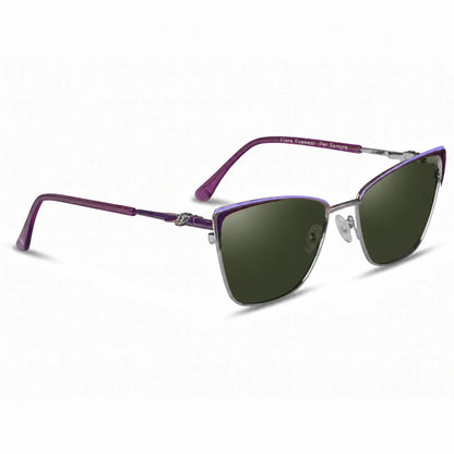 Lentes de sol Fiore 3839 Morado con cristal G15 polarizado UV400, vista en tres cuartos para mujer #color_g15