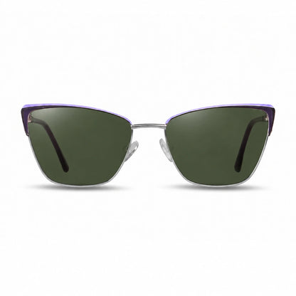 Lentes de sol Fiore 3839 Morado con cristal G15 polarizado UV400, vista frontal para mujer #color_g15 #foto_frontal