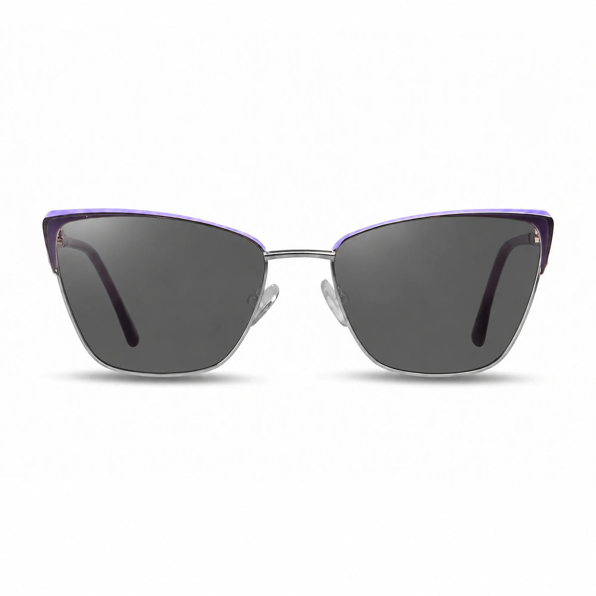 Lentes de sol Fiore 3839 Morado con cristal negro polarizado UV400, vista frontal para mujer #color_negro #foto_frontal