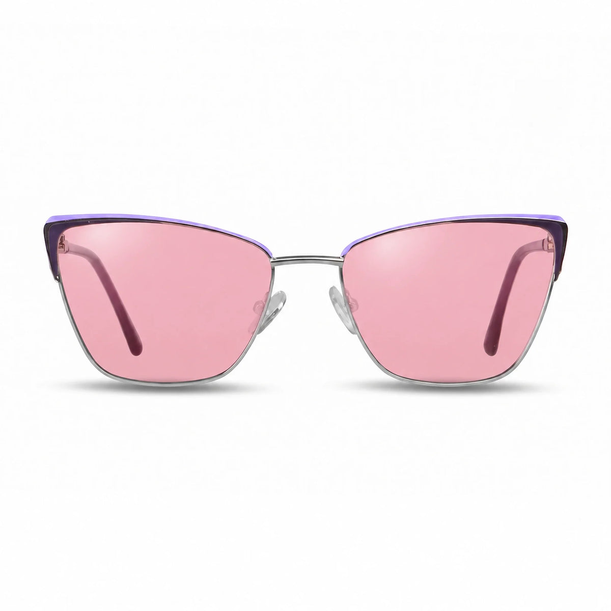 Lentes de sol Fiore 3839 Morado con cristal rosado polarizado UV400, vista frontal para mujer #color_rosado #foto_frontal
