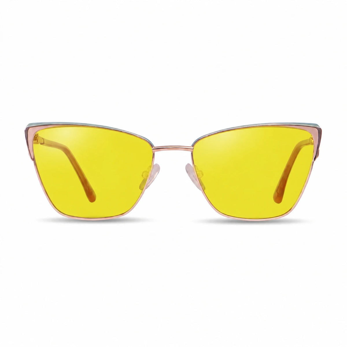 Lentes de sol Fiore 3839 Rosado con cristal amarillo polarizado UV400, vista frontal para mujer #color_amarillo #foto_frontal