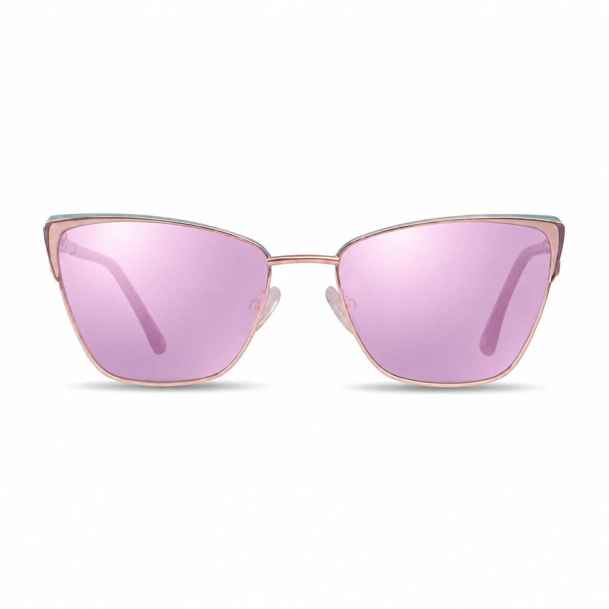 Lentes de sol Fiore 3839 Rosado con cristal espejado rosado polarizado UV400, vista frontal para mujer #color_espejado-rosado #foto_frontal