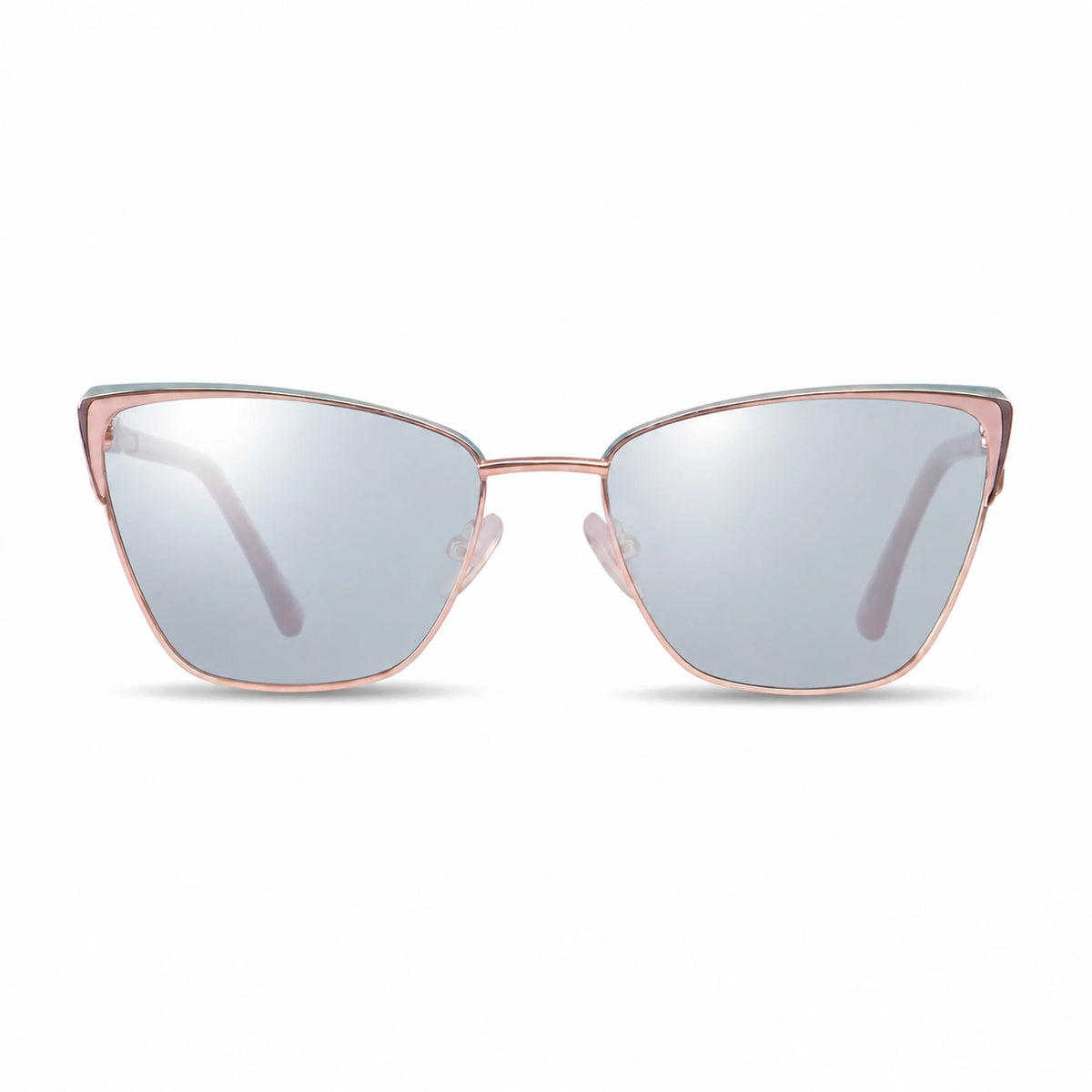Lentes de sol Fiore 3839 Rosado con cristal espejado silver polarizado UV400, vista frontal para mujer #color_espejado-silver #foto_frontal