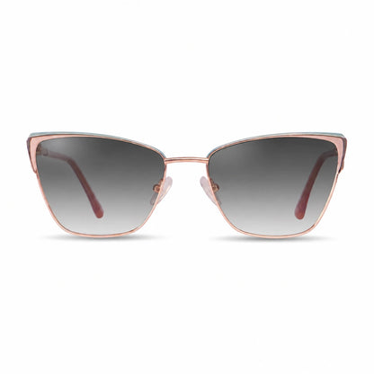 Lentes de sol Fiore 3839 Rosado con cristal gradiente gris polarizado UV400, vista frontal para mujer #color_gradiente-gris #foto_frontal