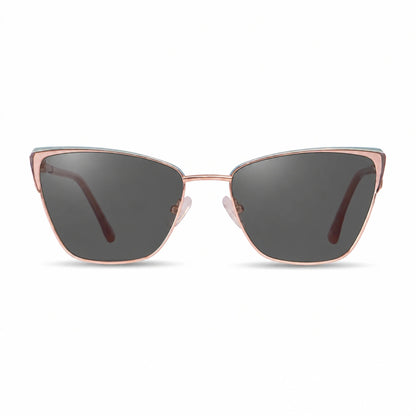 Lentes de sol Fiore 3839 Rosado con cristal negro polarizado UV400, vista frontal para mujer #color_negro #foto_frontal
