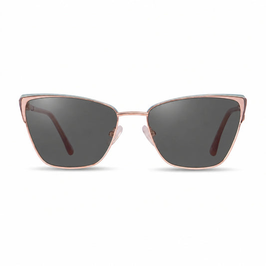 Lentes de sol Fiore 3839 Rosado con cristal negro polarizado UV400, vista frontal para mujer #color_negro #foto_frontal