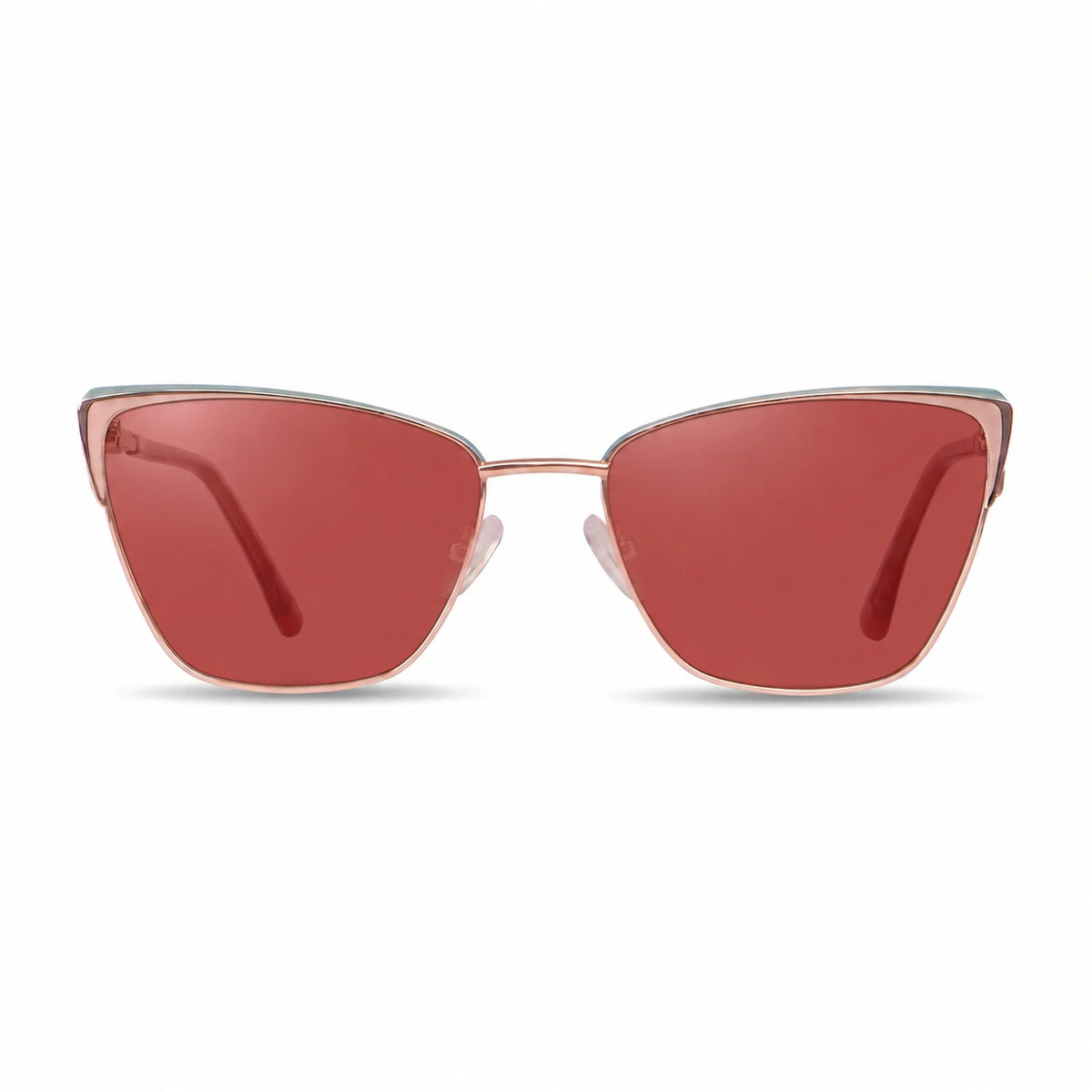 Lentes de sol Fiore 3839 Rosado con cristal rojo polarizado UV400, vista frontal para mujer #color_rojo #foto_frontal