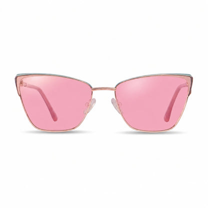 Lentes de sol Fiore 3839 Rosado con cristal rosado polarizado UV400, vista frontal para mujer #color_rosado #foto_frontal