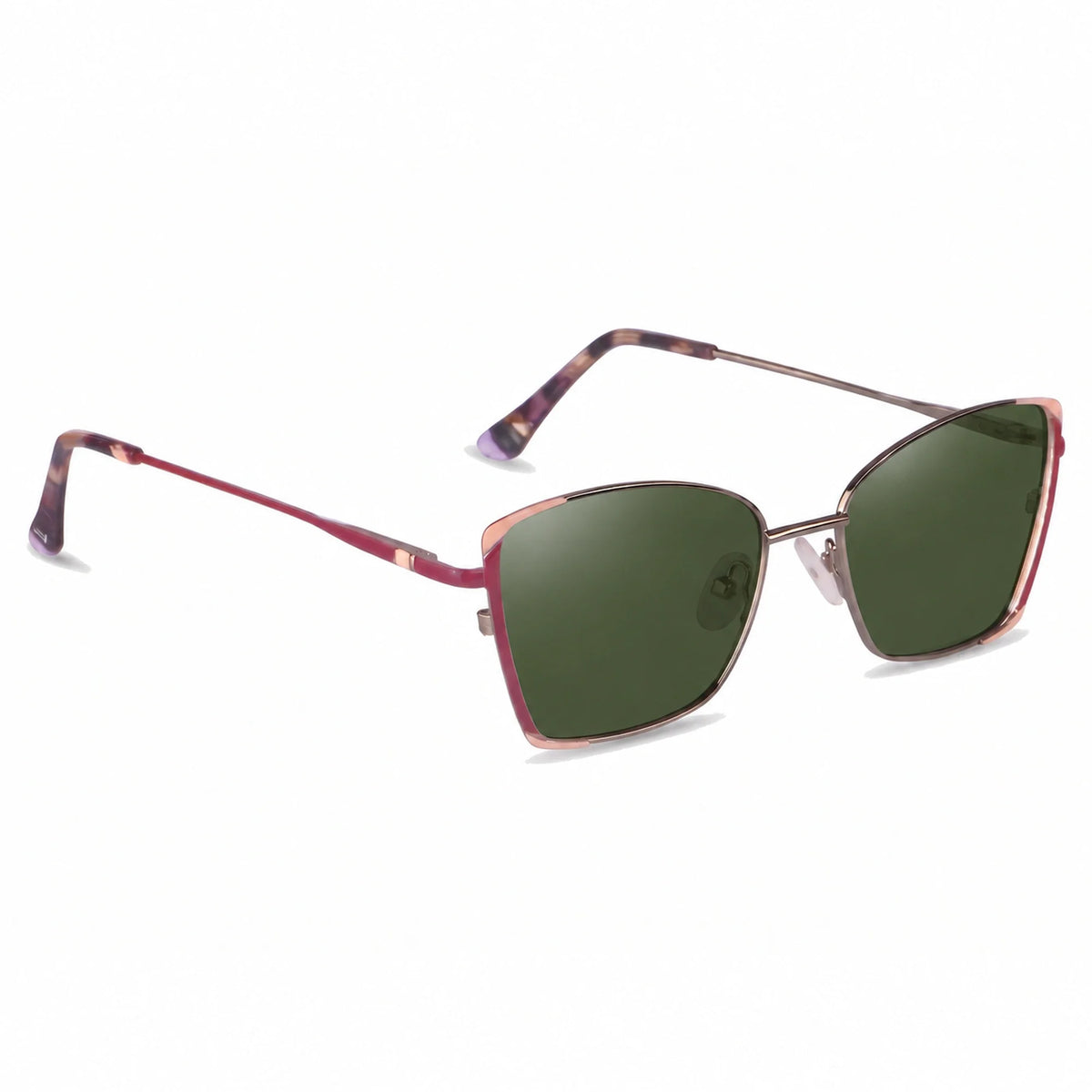 Lentes de sol Fiore 3916 Plateado con cristal G15 polarizado UV400, vista en tres cuartos para mujer #color_g15