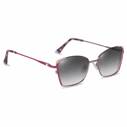 Lentes de sol Fiore 3916 Plateado con cristal gradiente gris polarizado UV400, vista en tres cuartos para mujer #color_gradiente-gris