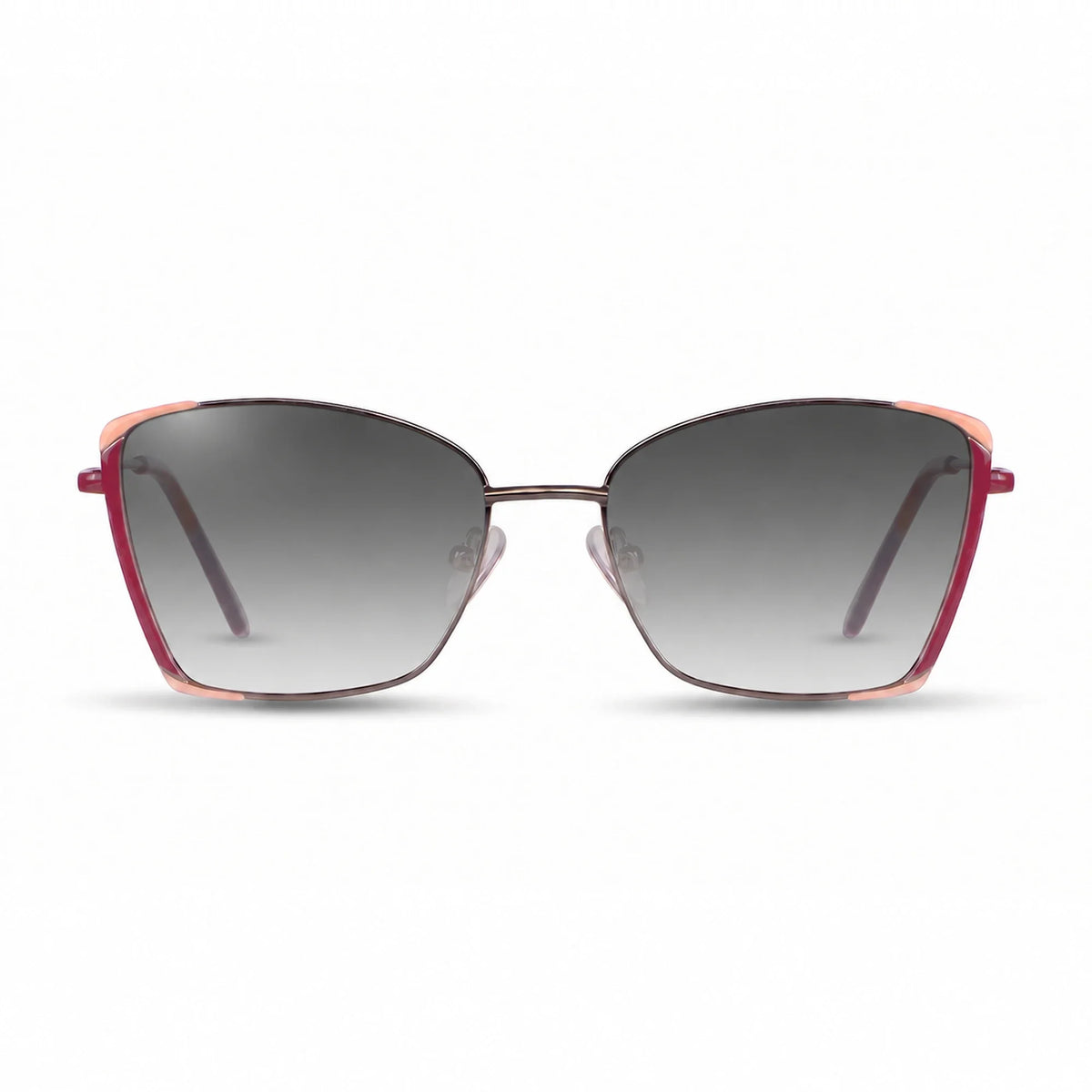 Lentes de sol Fiore 3916 Plateado con cristal gradiente gris polarizado UV400, vista frontal para mujer #color_gradiente-gris #foto_frontal
