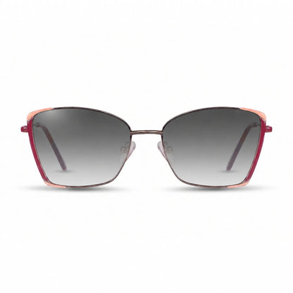 Lentes de sol Fiore 3916 Plateado con cristal gradiente gris polarizado UV400, vista frontal para mujer #color_gradiente-gris #foto_frontal