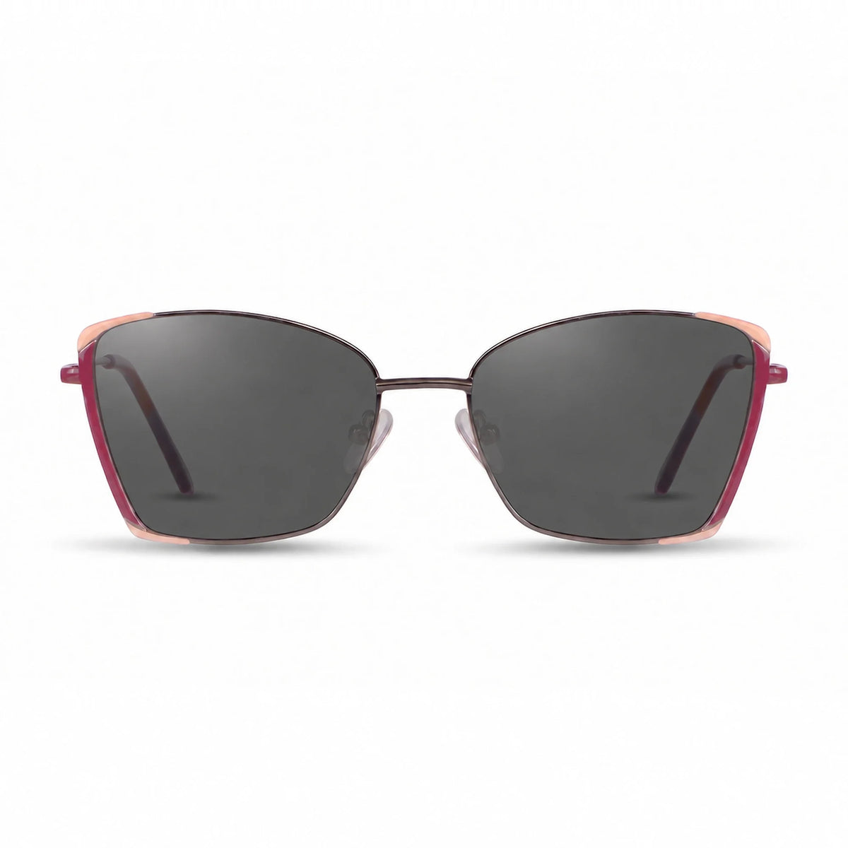 Lentes de sol Fiore 3916 Plateado con cristal negro polarizado UV400, vista frontal para mujer #color_negro #foto_frontal