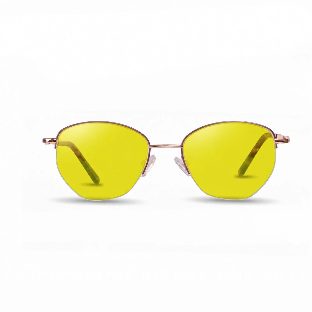 Lentes de sol Fiore 3921 Brown con cristal amarillo polarizado UV400, vista frontal para mujer #color_amarillo #foto_frontal