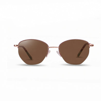 Lentes de sol Fiore 3921 Brown con cristal café polarizado UV400, vista frontal para mujer #color_cafe #foto_frontal