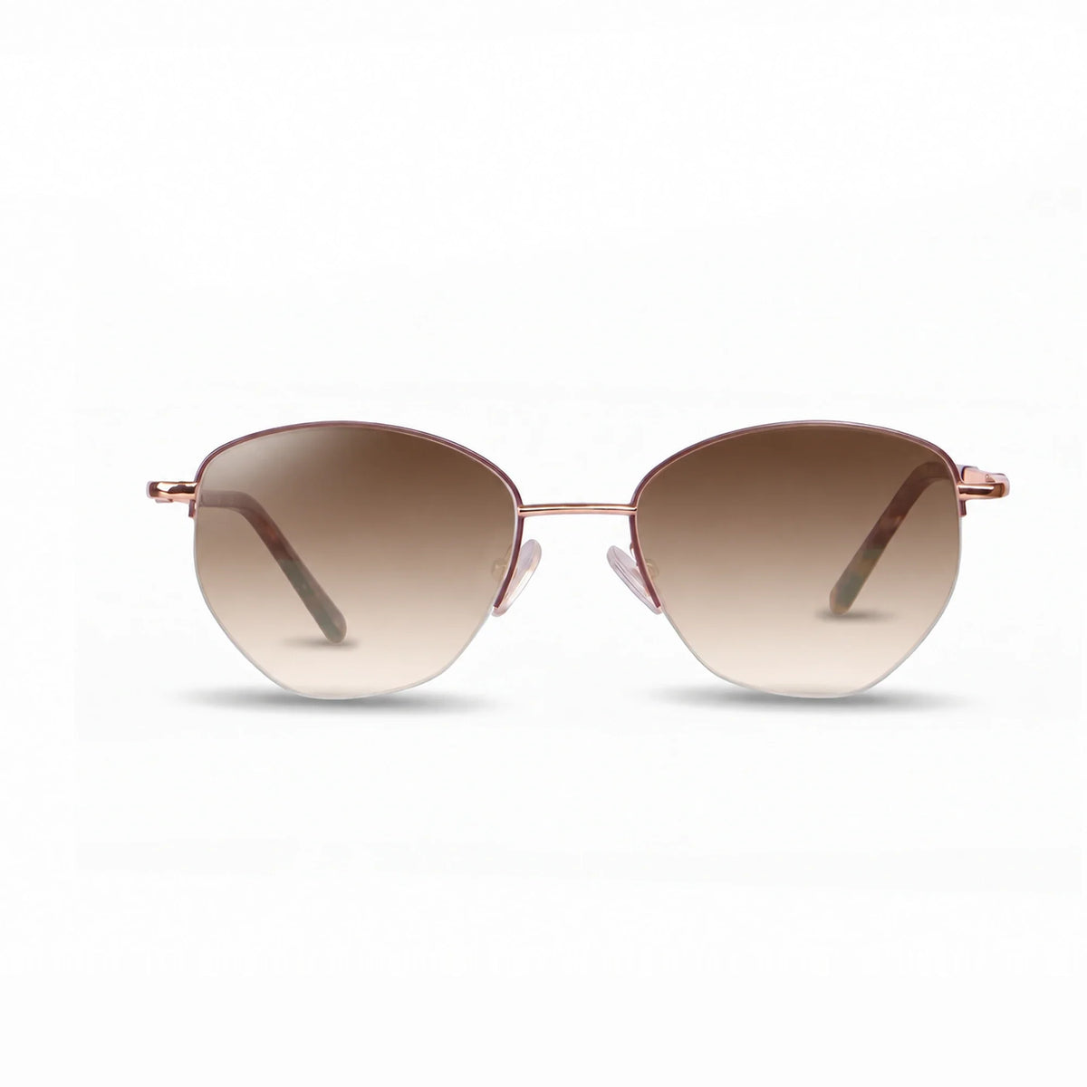 Lentes de sol Fiore 3921 Brown con cristal gradiente café polarizado UV400, vista frontal para mujer #color_gradiente-cafe #foto_frontal