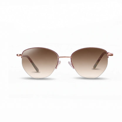 Lentes de sol Fiore 3921 Brown con cristal gradiente café polarizado UV400, vista frontal para mujer #color_gradiente-cafe #foto_frontal