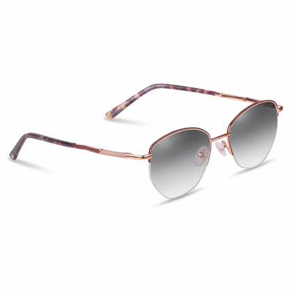 Lentes de sol Fiore 3921 Brown con cristal gradiente gris polarizado UV400, vista en tres cuartos para mujer #color_gradiente-gris