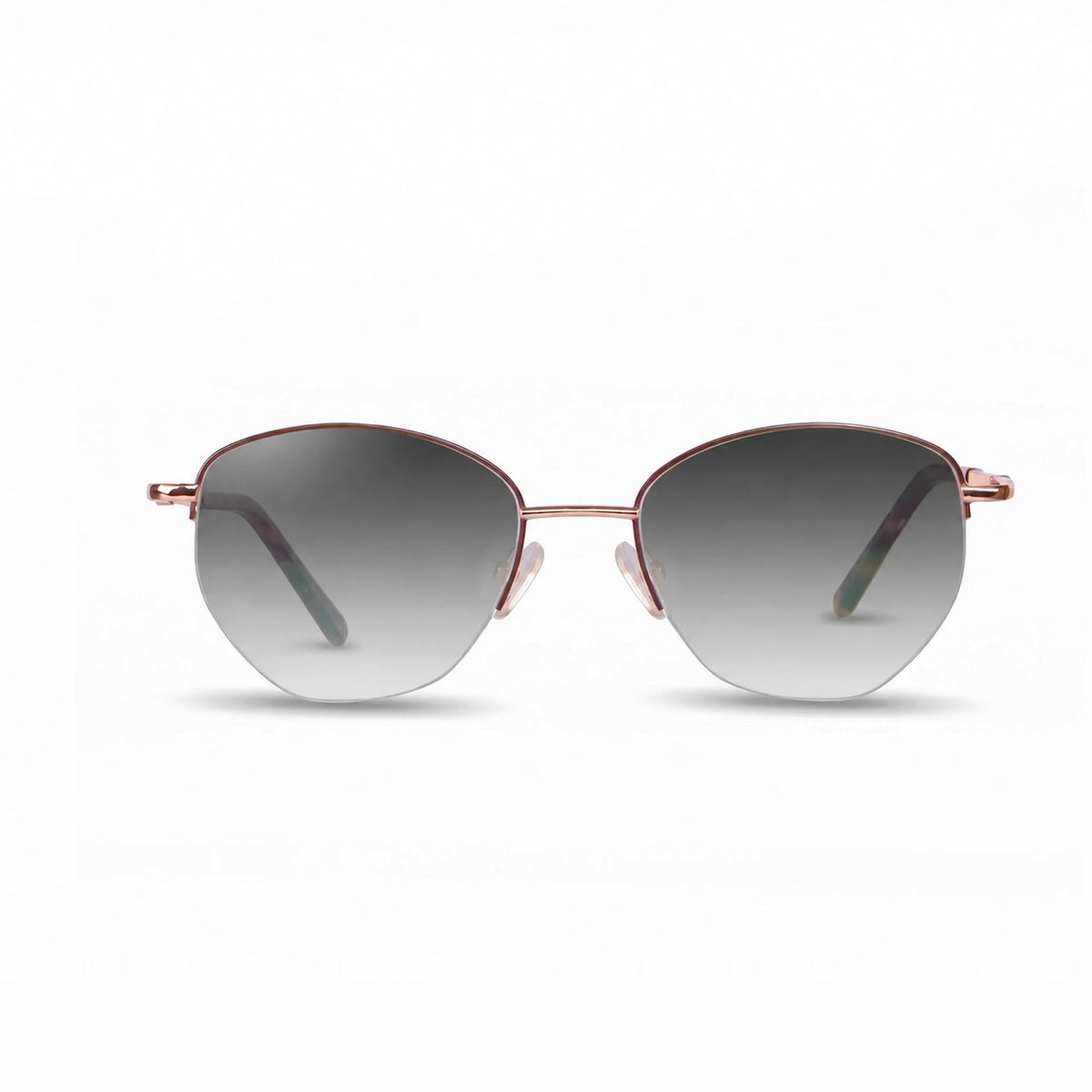 Lentes de sol Fiore 3921 Brown con cristal gradiente gris polarizado UV400, vista frontal para mujer #color_gradiente-gris #foto_frontal