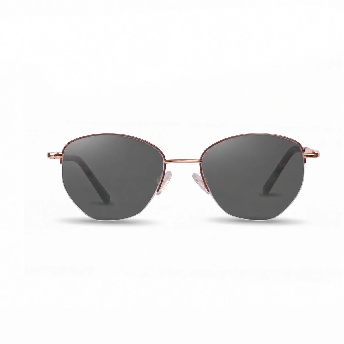 Lentes de sol Fiore 3921 Brown con cristal negro polarizado UV400, vista frontal para mujer #color_negro #foto_frontal