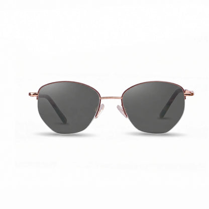 Lentes de sol Fiore 3921 Brown con cristal negro polarizado UV400, vista frontal para mujer #color_negro #foto_frontal