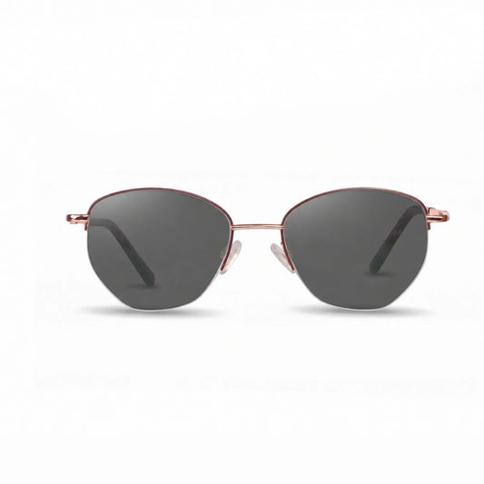 Lentes de sol Fiore 3921 Brown con cristal negro polarizado UV400, vista frontal para mujer #color_negro #foto_frontal
