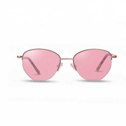 Lentes de sol Fiore 3921 Brown con cristal rosado polarizado UV400, vista frontal para mujer #color_rosado #foto_frontal