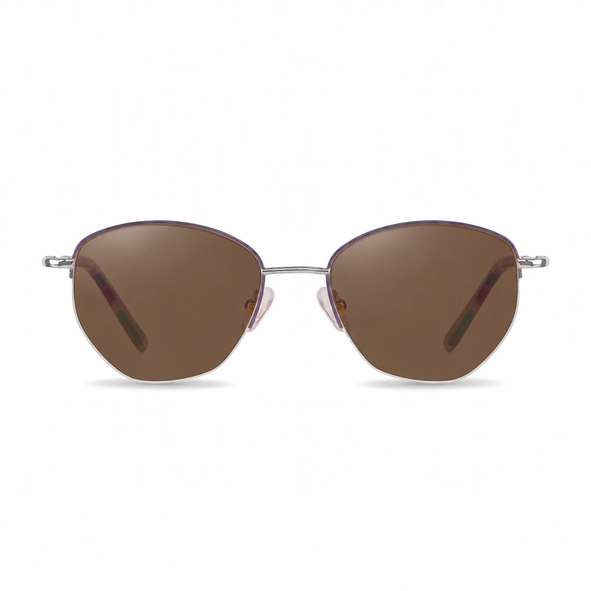 Lentes de sol Fiore 3921 Morado con cristal café polarizado UV400, vista frontal para mujer #color_cafe #foto_frontal