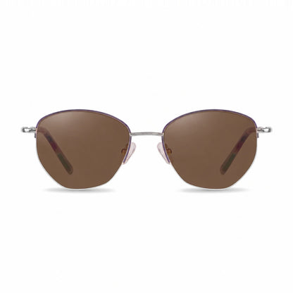 Lentes de sol Fiore 3921 Morado con cristal café polarizado UV400, vista frontal para mujer #color_cafe #foto_frontal